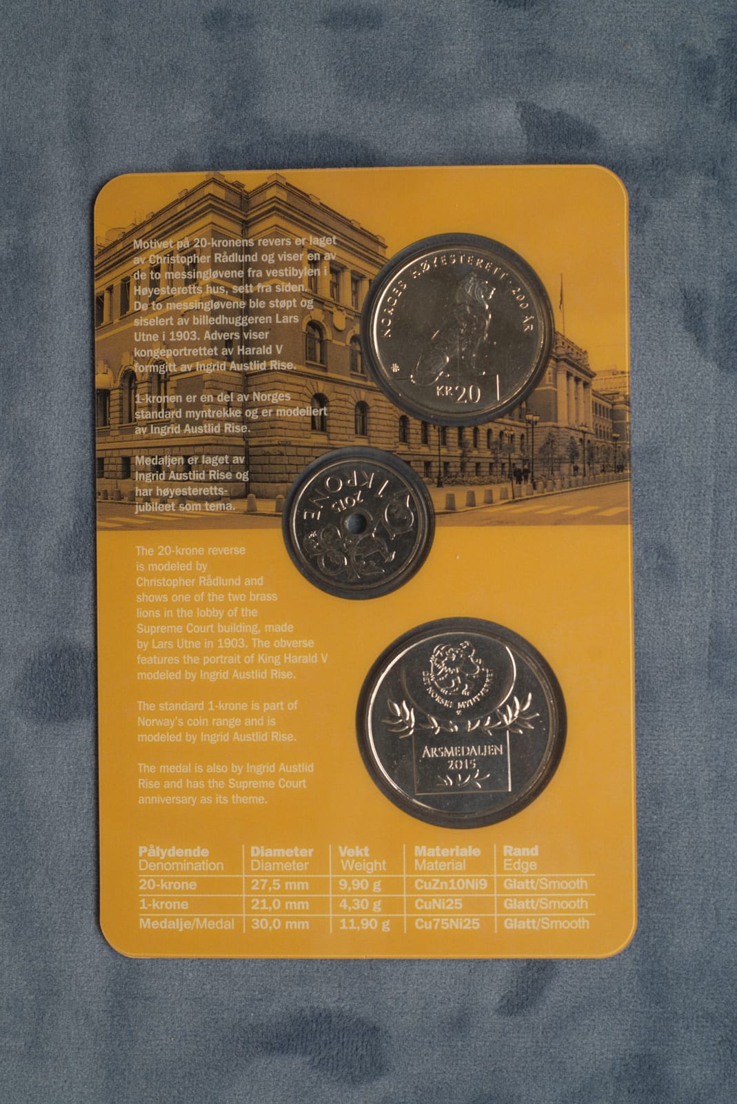 Norske mynter 2015 – Norges Høyesterett 200 år